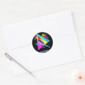 Levendig skidesign met grenoble-tekst ski ronde sticker (Envelop)
