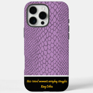 Levendig slangenhuidpatroon in zacht paarse tinten iPhone 16 pro max hoesje