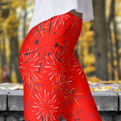 Levendig Snoep Red Starburst Pattern Leggings