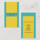 Levendig Social Media Kleurenblok Geel Turquoise Visitekaartje (Voorkant / Achterkant)