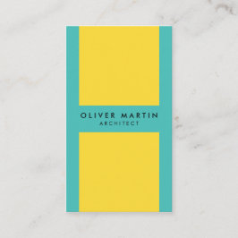 Levendig Social Media Kleurenblok Geel Turquoise Visitekaartje