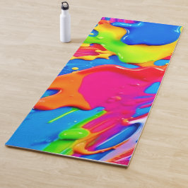 Levendig Spatwerk Kleuruitbarsting Design Yogamat