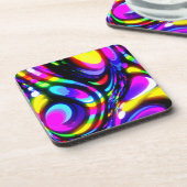 Levendig spiraal fantasie patroon bier onderzetter (Linkerzijde)