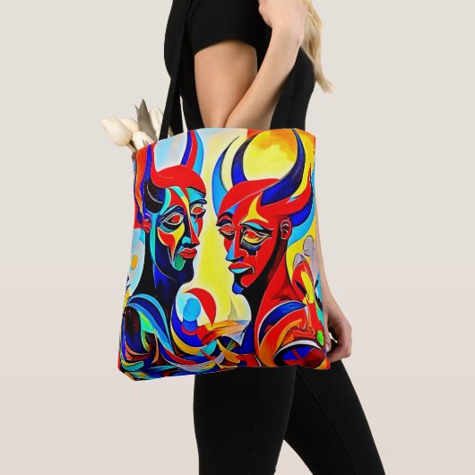 Levendig Spirit Paar Design Tote Bag (Dichtbij)