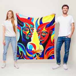 Levendig Spirit Pair-ontwerp Fleece Deken
