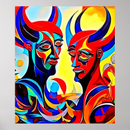 Levendig Spirit Pair-ontwerp Poster