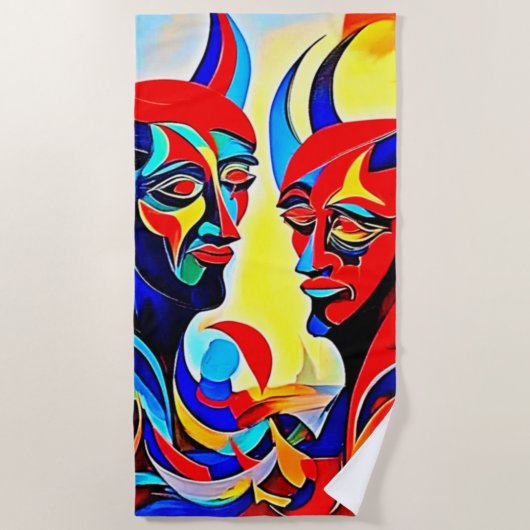 Levendig Spirit Pair-ontwerp Strandlaken (Voorkant)
