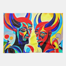 Levendig Spirit Pair-ontwerp Theedoek
