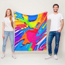 Levendig Splatter Kleur Burst Ontwerp Fleece Deken