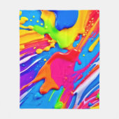 Levendig Splatter Kleur Burst Ontwerp Fleece Deken (Voorkant)