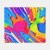 Levendig Splatter Kleur Burst Ontwerp Fleece Deken (Voorkant (Horizontaal))