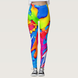 Levendig Splatter Kleur Burst Ontwerp Leggings