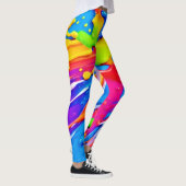 Levendig Splatter Kleur Burst Ontwerp Leggings (Rechts)