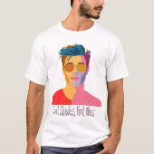 Levendig split face portret t-shirt (Voorkant)
