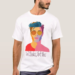 Levendig split face portret t-shirt