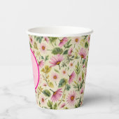 Levendig Spring Floral Baby shower Papieren Bekers (Achterkant)
