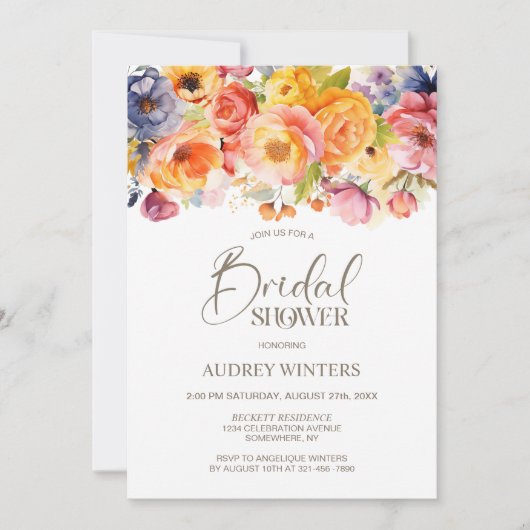 Levendig Spring Floral Vrijgezellenfeest Kaart (Voorkant)