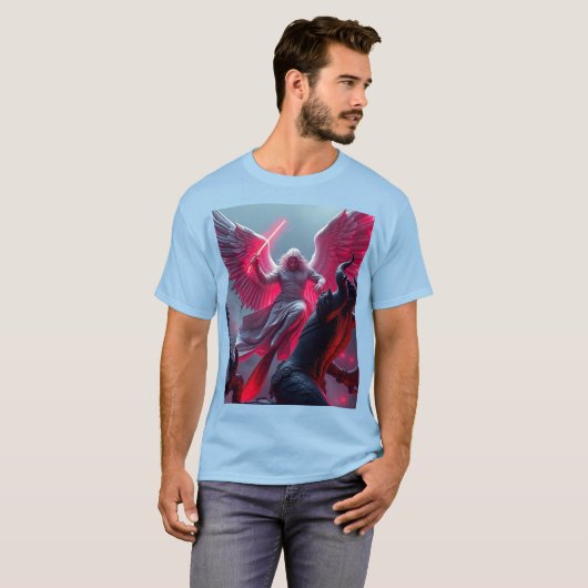 Levendig St Michael de Aartsengel Mannen T-shirt (Voorkant volledig)