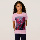 Levendig St Michael het Aartsengel Meisje T-shirt (Voorkant volledig)