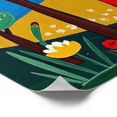 Levendig stadsbeeld dat stad en Natuur combineert Poster (Hoek)