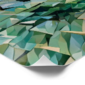 Levendig stadsplein met mensen en vlaggen perfect poster (Hoek)