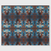 Levendig stierenportret met bloemenmotieven cadeaupapier (Vlak)