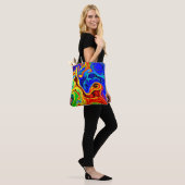 Levendig stijlpatroon tote bag (Op model)