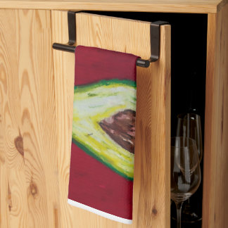 Levendig Stilleven Kunstwerk met Avocado – Modern Theedoek
