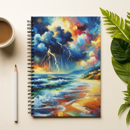 Levendig Stormachtig Strand Schilderij Notitieboek