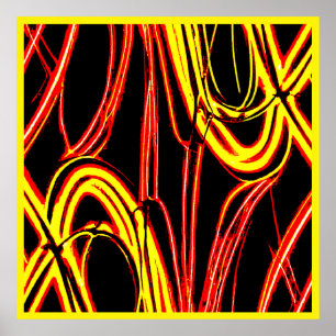Levendig stralend neon kleurpatroon poster