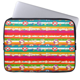 Levendig strandontwerp voor de zomer laptop sleeve