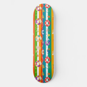 Levendig strandthema voor de zomer persoonlijk skateboard
