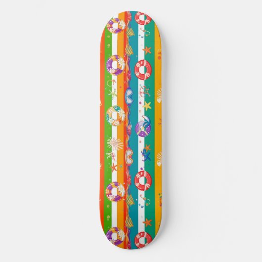 Levendig strandthema voor de zomer persoonlijk skateboard (Voorkant)