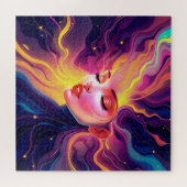 Levendig Stromend Haar Vrouw Portret Jigsaw Puzzel (Horizontaal)