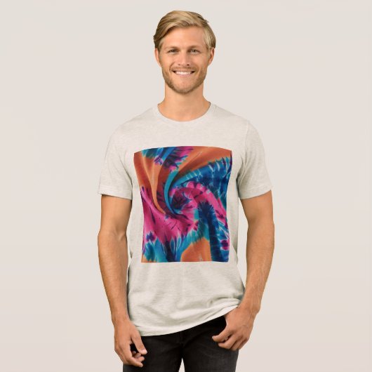 Levendig Stropdas-Dye & Dreamy Gradient Pattern De Tri-Blend Shirt (Voorkant volledig)