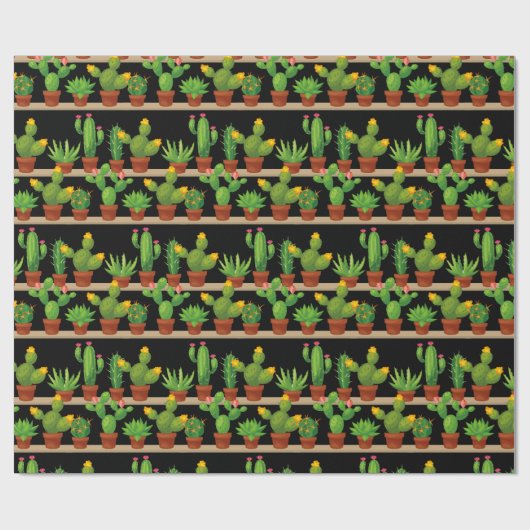 Levendig succulent en cactus inpakpapier (Vlak)