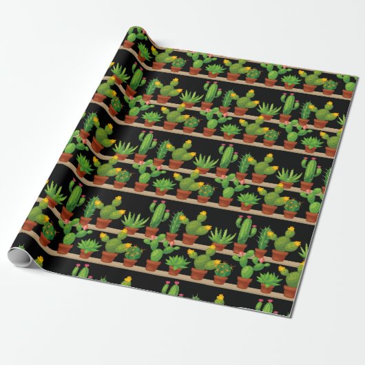 Levendig succulent en cactus inpakpapier (Uitgerold)