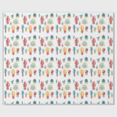 Levendig succulent en cactus inpakpapier (Vlak)