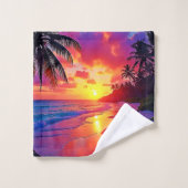 Levendig Sunset Beach Dream Design Bad Handdoek (Wasdoekje)
