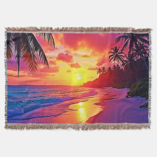 Levendig Sunset Beach Dream Design Deken (Voorkant)