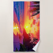 Levendig Sunset Beach Dream Design Strandlaken (Voorkant)