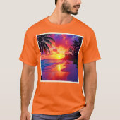 Levendig Sunset Beach Dream Design T-shirt (Voorkant)