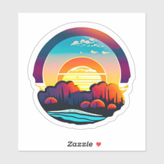 Levendig Sunset Schilderachtig Uitzicht Sticker