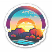 Levendig Sunset Schilderachtig Uitzicht Sticker (Voorkant)
