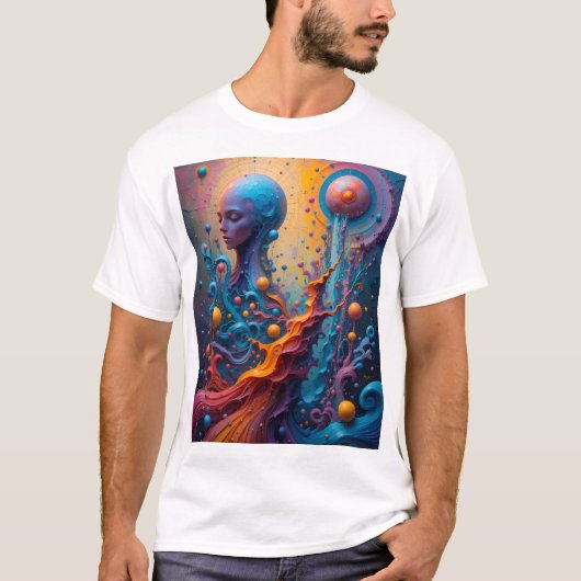 Levendig surrealistisch kunstwerk Kleurrijk fantas T-shirt (Voorkant)