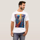 Levendig surrealistisch kunstwerk Kleurrijk fantas T-shirt (Voorkant volledig)
