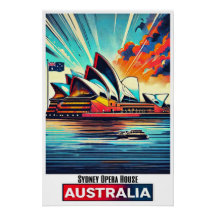 Levendig Sydney Opera House - Australië Poster