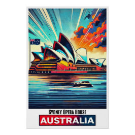 Levendig Sydney Opera House - Australië Poster