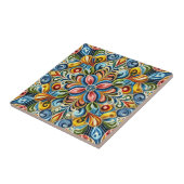 Levendig symmetrisch maximalisme tegeltje (Zijkant)