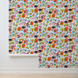 Levendig  Terug naar School Pattern Behang